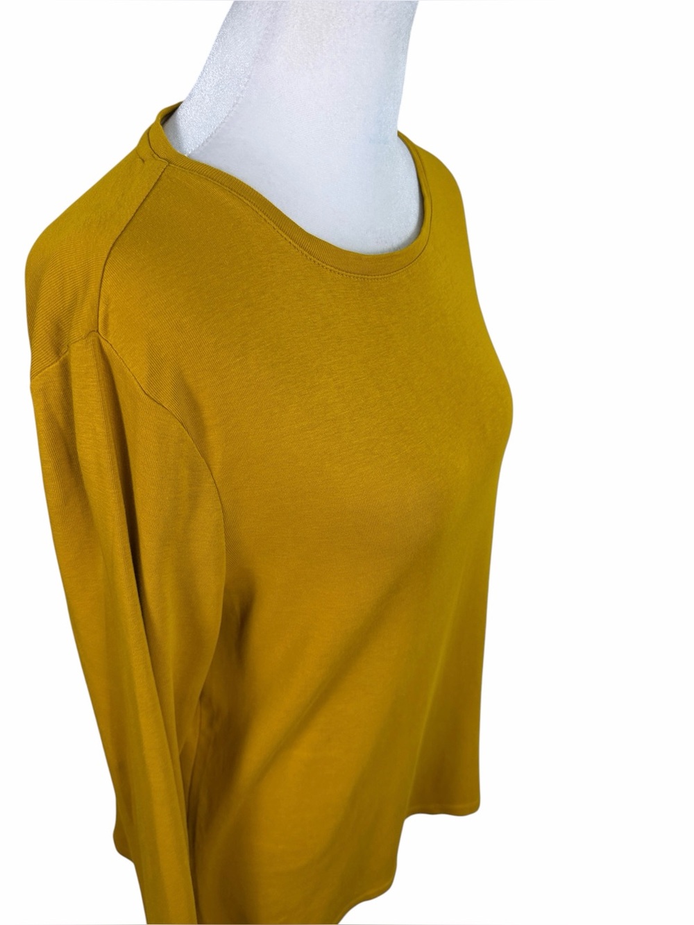 Talbots Pima Cotton Golden Mustard Yellow Long Sleeve Top Size L Casual Classic - Picture 5 of 11